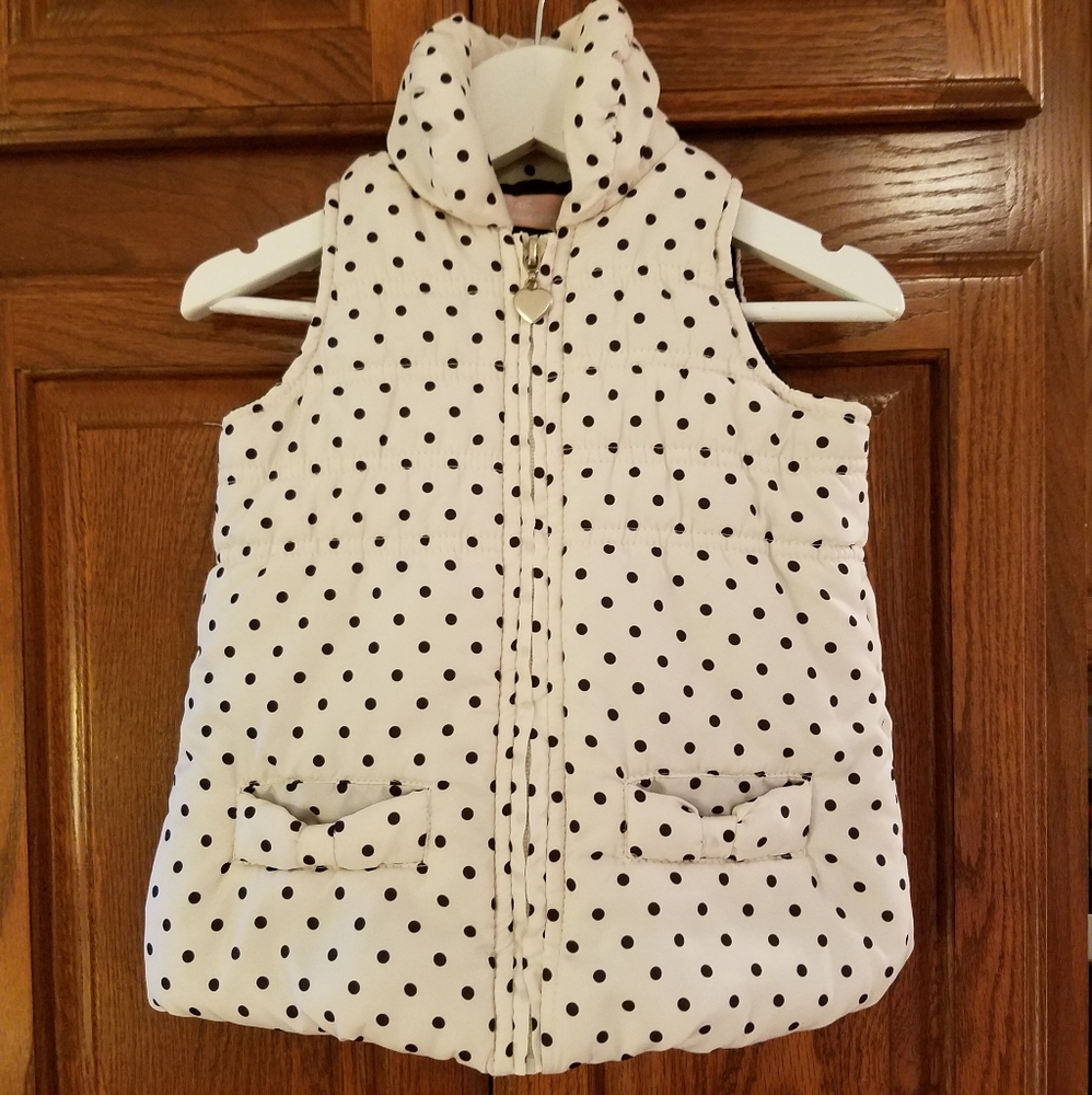 Baby Headquarters White/Black polka dot vest 24 mo